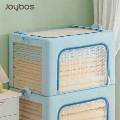 China JOYBOS Wholesale Viable Decorative Collapsible Cubes Nonwoven Fabric Cloths Storage Box With Lids for sale