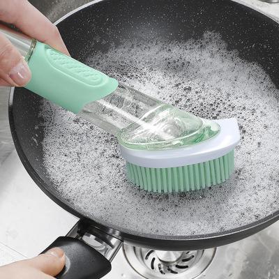 China JOYBOS Durable Kitchen Pot Brush Long Handle Cleaning Brush Remove Oil Household Sponge Wash Dishes Sweep for sale