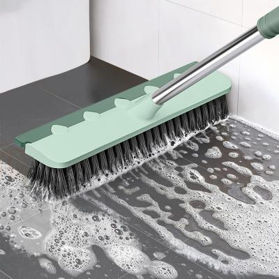 China JOYBOS Sustainable Tile Cleaning Long Handle 2 In 1 Squeegee Mop Floor Scrub Brush Floor Scrub Brush for sale