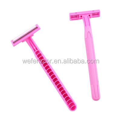 China Twin blade razor with pink color for women razor, women razor, disposable razor for women for sale