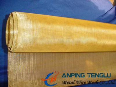 China 50Mesh Plain Weave Brass Wire Mesh, Abrasion Resistance Yellow Copper Wire Cloth en venta