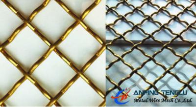 China Copper & Brass Crimped Wire Mesh, Used as Decorative Mesh in Building for sale