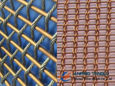 China Copper Facade Mesh With Copper Rods and Copper Cable, Building Decoration en venta