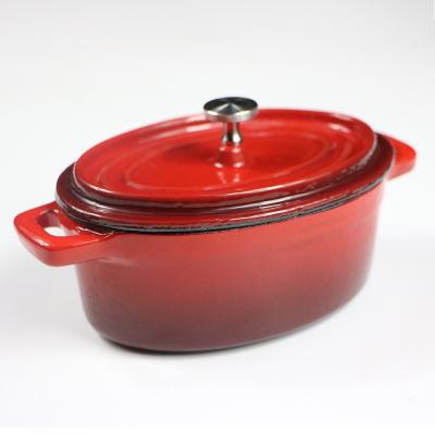 China Minimalist SJP015 Custom Soup Casserole Pots Oven Cooking Oval Enamel Cast Iron Casserole for sale