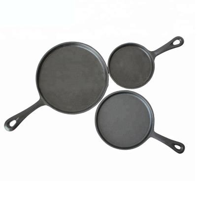 China SJP196 Minimalist Kitchenware Custom Cookware Round Egg Pan Lodge Pan Dish Cast Iron Pan Cooking Pans No for sale