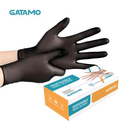 China Cleaning S2 Clean Kitchen Gloves Food Grade Black Vinyl Gloves Powder Free PVC Gloves for sale