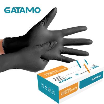 China Safety Occupational SN1 Nitrile Gloves Powder Free Food Service Powder Free Black Nitrile Gloves for sale