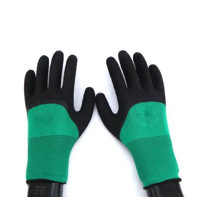 China Construction Safety Wear Resistant Industrial Latex Rubber Coated Hand Work Gloves SJS004 for sale