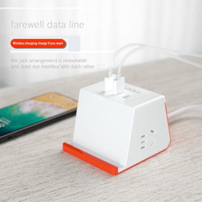 China 2022 mode Residential/Multi-Purpose/Commercial Multifunctional USB Wireless Charging Socket+Mobile Phone Bracket Cube Array Socket for sale