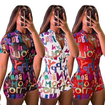 China 2021 new arrivals QUICK DRY onesie women short sleeve pajamas set women sleepwear pajamas v-neck jumpsuits for sale