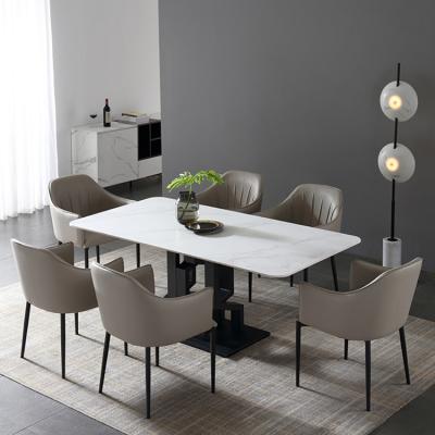 China Easy Clean Luxury Dining Table Furniture Modern Marble Marble Dining Table Set and Dining Chairs Chairs for sale