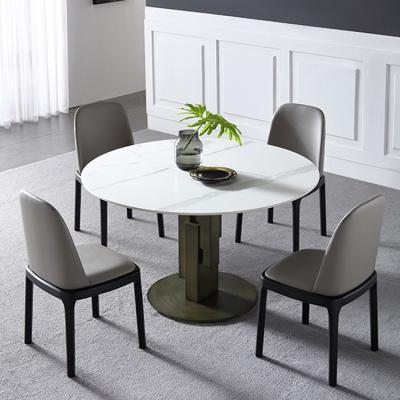 China Easy Clean Dining Table Chairs Set Dining Classic UK Louis Round Marble Stainless Steel Furniture Modern Design Metal Home Furniture for sale