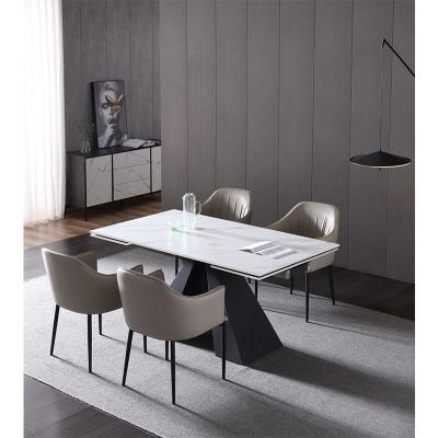 China Modern Luxury Design Extendable MDF Top Dining Table And 6 Chairs Dining Table Set Furniture Chairs For Dining Room for sale