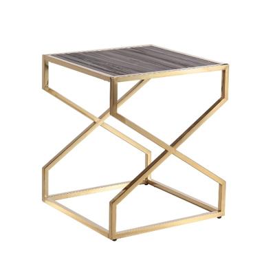 China New Design Gold Corner End Extendable Coffee Table Modern Square Coffee Table Style End Table for sale