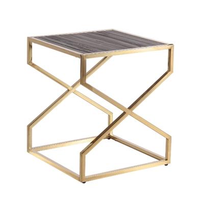 China New Design Gold End Square Extendable Corner Coffee Table Modern Style Coffee Table End Table for sale