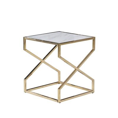 China New Design Gold End Square Extendable Corner Coffee Table Modern Square Modern End Table for sale