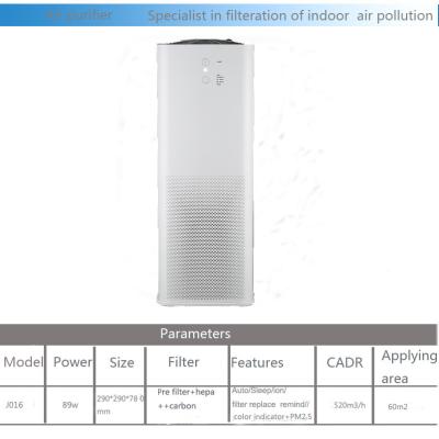 China 3000000pcs/Cm3 520m3/H 60m2 Smart Hepa Air Purifier zu verkaufen