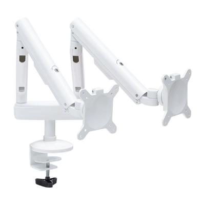 Chine Best prices custom dual adjustable LCD LED computer holder rotatable white monitor arms à vendre