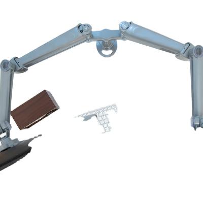 China Dual Adjustable Aluminum Computer Holder Black White Silver Customizable Lcd Monitor Arm à venda