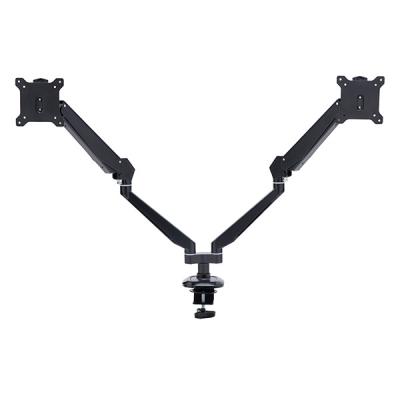 China New Fashion Aluminum Custom Design Simple Computer Stand Dual Adjustable Monitor Arm for sale