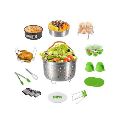 China 18 Piece Viable Accessories for the Instant Pot 6 8 Quart Pressure Cooker Accessory Set - 2 Steamer Baskets, Springform Pan, Egg Bites Mold for sale