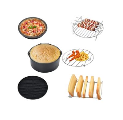 China Hotel 8 Inch Air Fryer Accessories Set with Cake/Pazza Barrel Pan and Silicone Mat for 4.2/5.2/5.8 Quart XL Air Fryer for sale