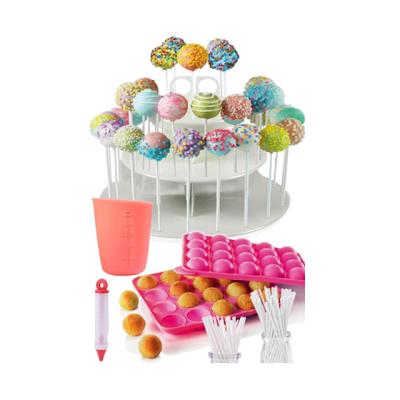 China Viable Silicone Cake Pop Maker Molds For Making, Lollipop Mold With Cake Pop Sticks For DIY for sale