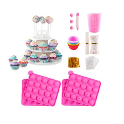 China Amazon How Selling Pop Cake Maker Viable Kit Lollipop Baking Mold With Chocolate Crucible And Tier Display Stand Holder For DIY for sale