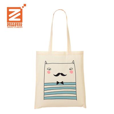 China Eco - Friendly 100 % Cotton Plain White Reusable Canvas Tote Shopping Canvas Bags for sale