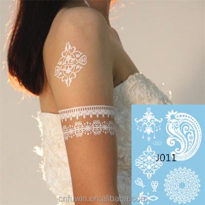 China 2015 Temporary Fashionable High Quality Sexy Girl Women Lace Up White Henna Tattoo Sticker For Hands for sale