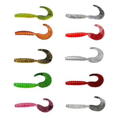 China Fishing Activity 10g 7cm Worm Sc101 Outdoor Top Right Curly Bait Fishing Lures PVC Bait Lure Sea Fishing Artificial Lures for sale