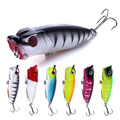 China 11g Top Right Eco-Friendly 65mm P1003 Topwater Fishing Lure Big Artificial Concave Mouth Snap Plastic Hard Groundbait for sale