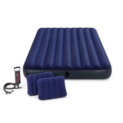 China Intex Foldable Classic Fluffy Air Mattress Set With 2 Pillows And Double Quick Hand Pump, Queen for sale