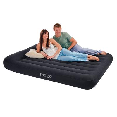 China Intex 64143 Inflatable Queen Pillow Foldable Classic Air Mattress Rest Inflatable Air Mattress With Built-in Pillow for sale