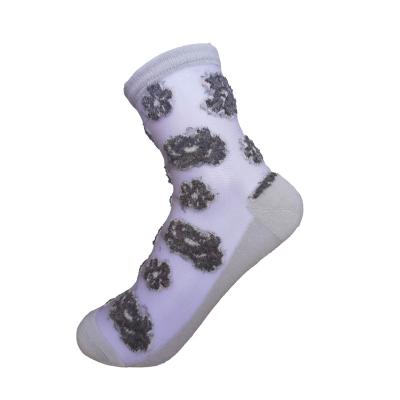 China Cheapest Anti-Fault Flower Pattern Socks Breathable Polyester Socks Stockings for sale