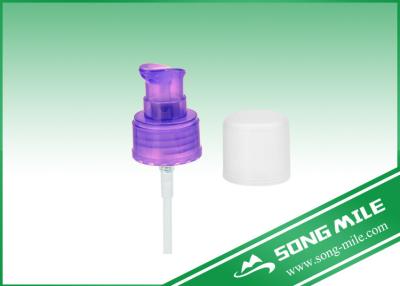 China 24/410 Plastic Purple Cream Pump Dispensers with Cap For Face Care for sale