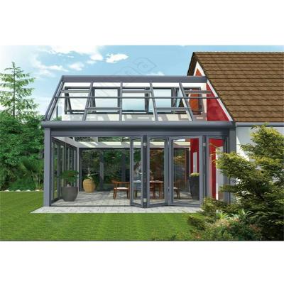 China Traditional Modern Fame Aluminum Solarium Winter Garden Homes Glass Sunrooms for sale