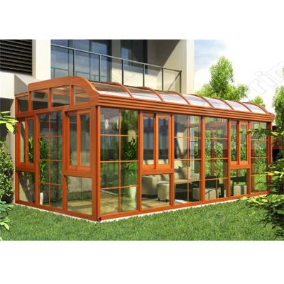 China Traditional cheap price sunroom prefab aluminum frame garden glass house for sale