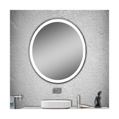 China Round Bathroom Modern Waterproof Led Silver Mirror Led Lighted Decorative Bathroom Mirror Bath Wall Mirror for sale