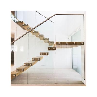 China Contemporary Floating Staircase Glass Staircase Build Floating Staircase for sale