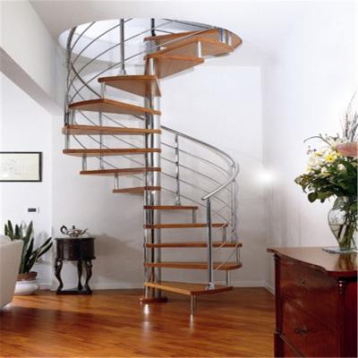 China Indoor Oak Spiral Staircase PRIMA Spiral Staircase With Open Wooden Risers for sale