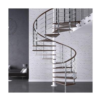 China Contemporary Modern Outdoor Metal Iron Stair Rustproof Steel Tread Metal Spiral Staircase for sale