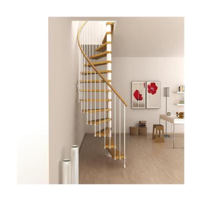 China Modern Interior Stylish Stainless Steel Solid Wood Glass Steel Spiral Staircases for sale