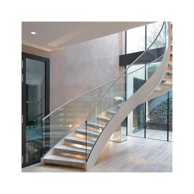 China Traditional; Moderate; Arts; Industrial; Fashion Wrought Iron Staircase Steel Indoor Curved Staircase Design Curved Staircase for sale