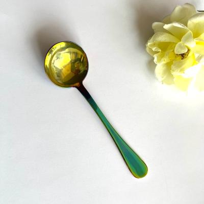 China Viable Colorful Teaspoon Stainless Steel 18/10 (SUS 304#) Food Safety Grade Coffee Cup Espresso Dessert Sugar Spoon for sale