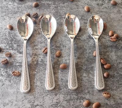 China Sustainable Coffee Cup Spoon 18/10 Dessert Sugar Scoops Food Safety Grade Material 304 Stainless Steel Mirror Coffee Espresso Spoon for sale