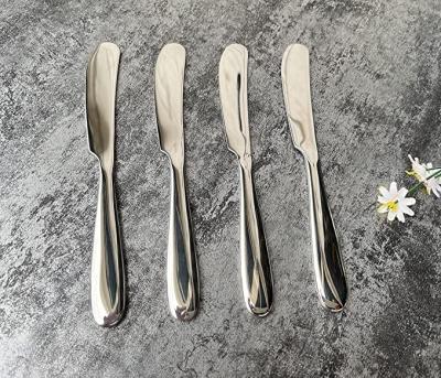 China Butter Knife Sustainable Stainless Steel 18/10 (304#) Home Breakfast Mirror Party Restaurant Patty Knife Cheese Spreader Silver for sale