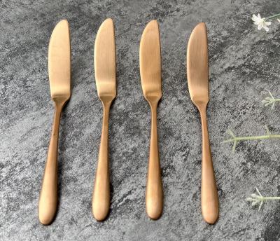 China Viable Knife Stainless Steel 18/10 Rose Gold Pvd Coating 304 Food Grade Cheese Patty Knife Set Of Butter Spreader 4 for sale