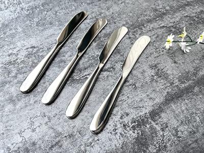 China 304 Stainless Steel Food Grade Jam Cheese Patty Knife 18/10 Viable Smooth Shiny Silver Set Butter Spreader 4 for sale