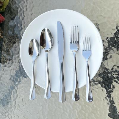 China Sustainable High Quality Mirror Polished Silverware Flatware 18/0 Stainless Steel 20 Piece Flatware Set for sale